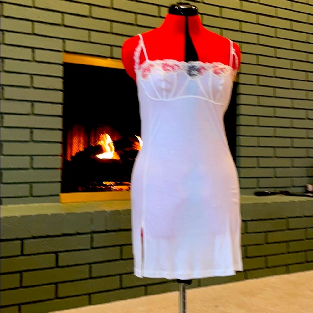 Cream colored modal and silk La Perla chemise.